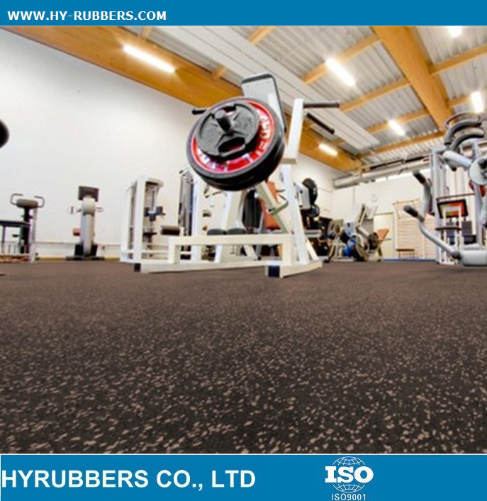 Interlock Gym Use Rubber Floor Tile, Dog Bone Safety Rubber Floor Recycled