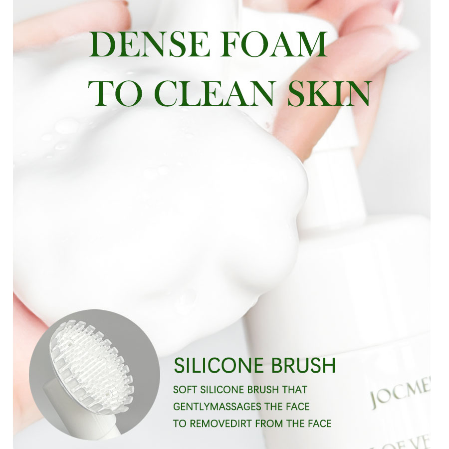 OEM Face Wash Cleanser for Sensitive Skin Aloe Vera Foaming Acne Whitening Foaming Exfoliating Deep Cleaning Mousse Face Wash