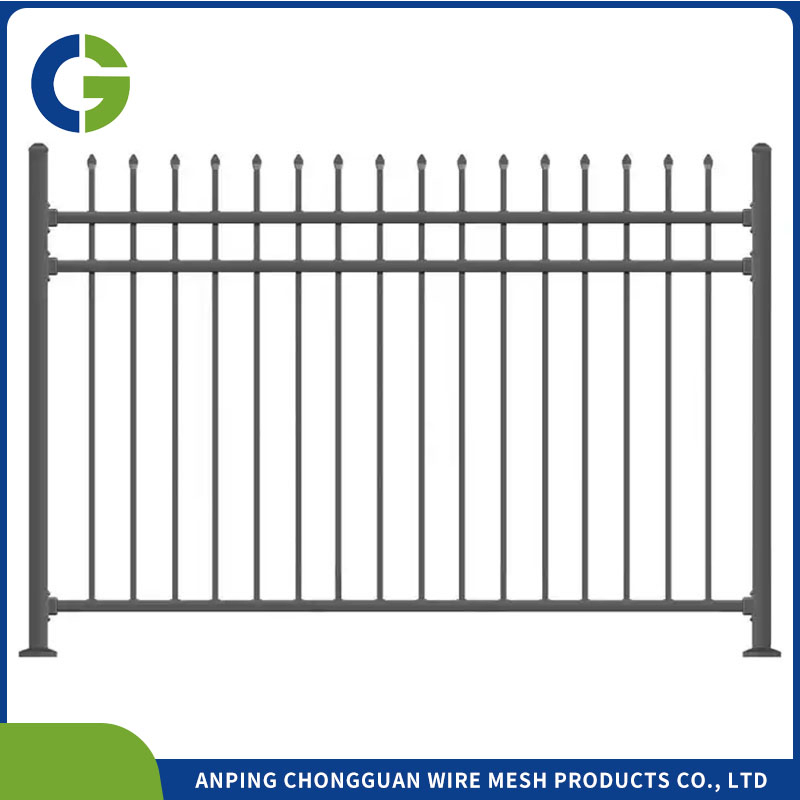 Decorative Ornamental Security Spear Top Powder Coated Black Welded Aluminum Fence and Gates Picket
