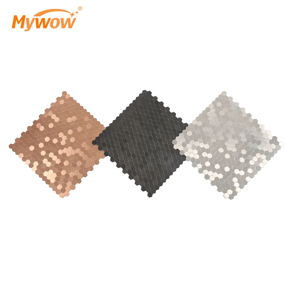 Peel & Stick PVC Composite Aluminmum Mosaic Tile for Wall Decoration