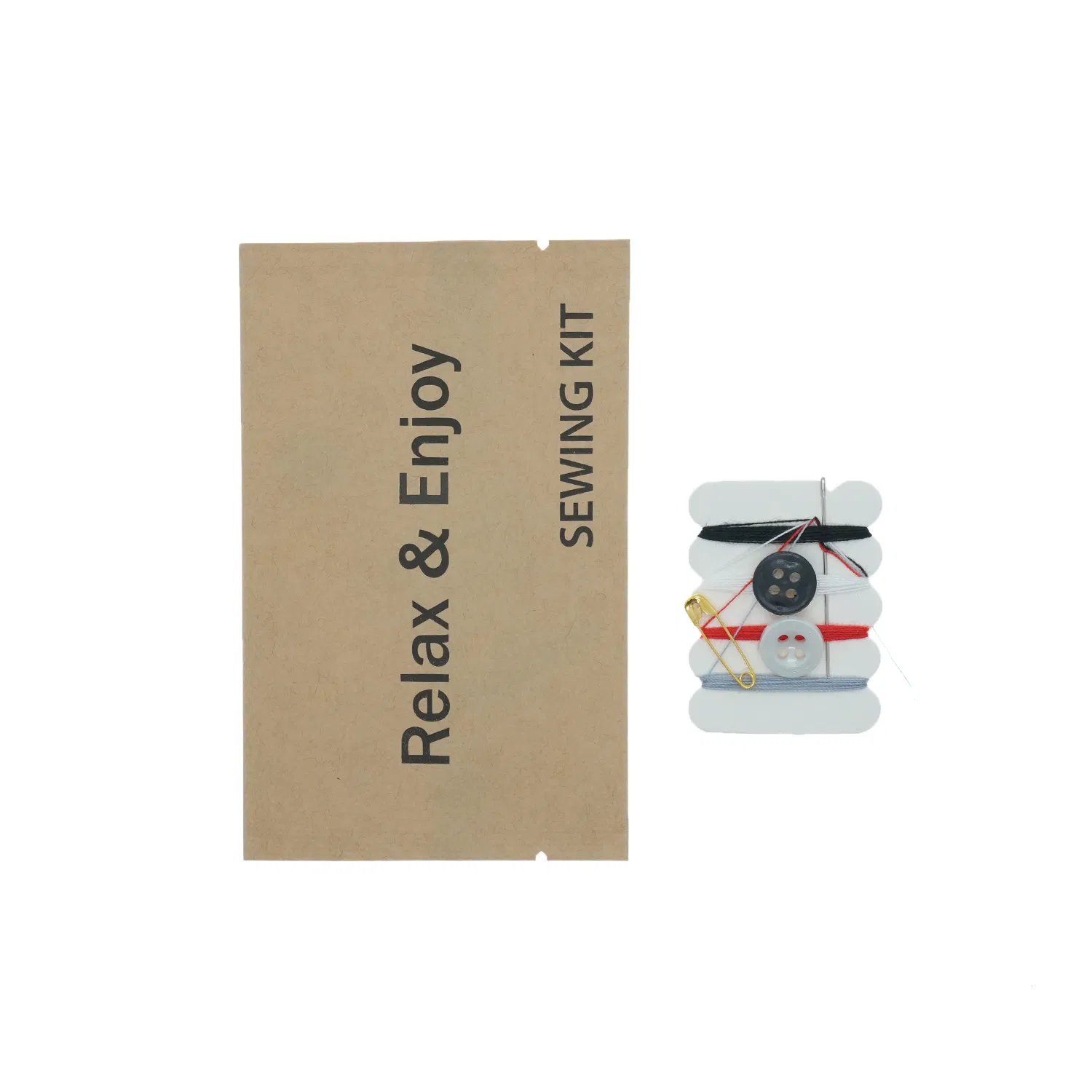 Sewing Kits in Kraft Box with Hotel Amenities for Guest Room