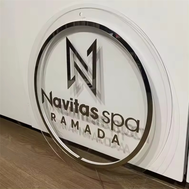 Custom Backlit Acrylic Sign Metal Backlight Brand Logo Sign Aesthetic Salon Sign