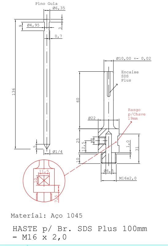 Алмазная коронка SDS Plus 100мм M16x2.0