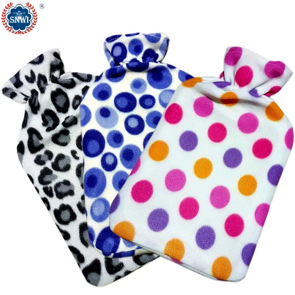 Premium Classic Family Natural Rubber Hot Water Bottle (Bag) with Fleece Cover