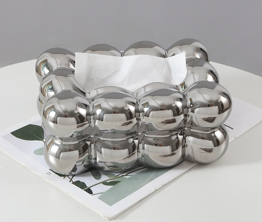 New Arrived Modern White Ceramic Electroplate Tissue Box Cover Tissue Holder Table Napkin Holders Luxury Tissue Box