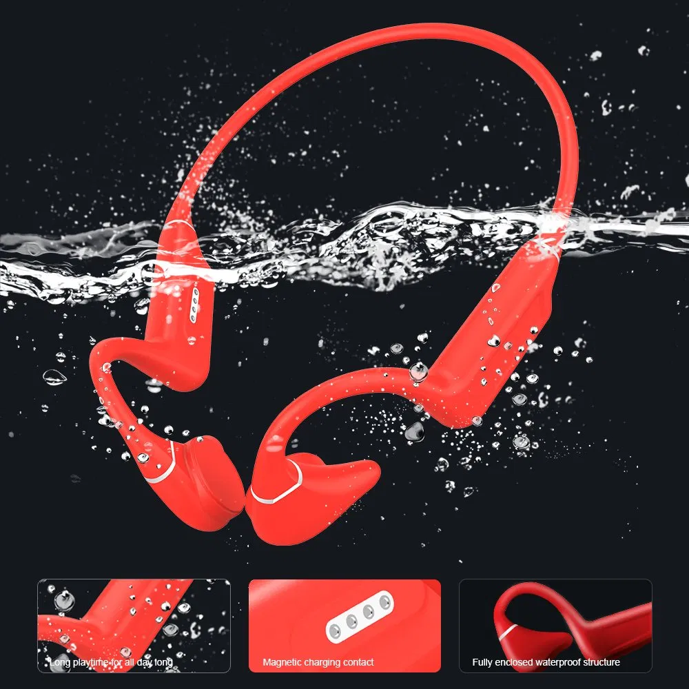 Es-988plus Swimming Earphone 1.5m Underwater Sport Headphones Bluetooth Bone Conduction Headset Source Factory