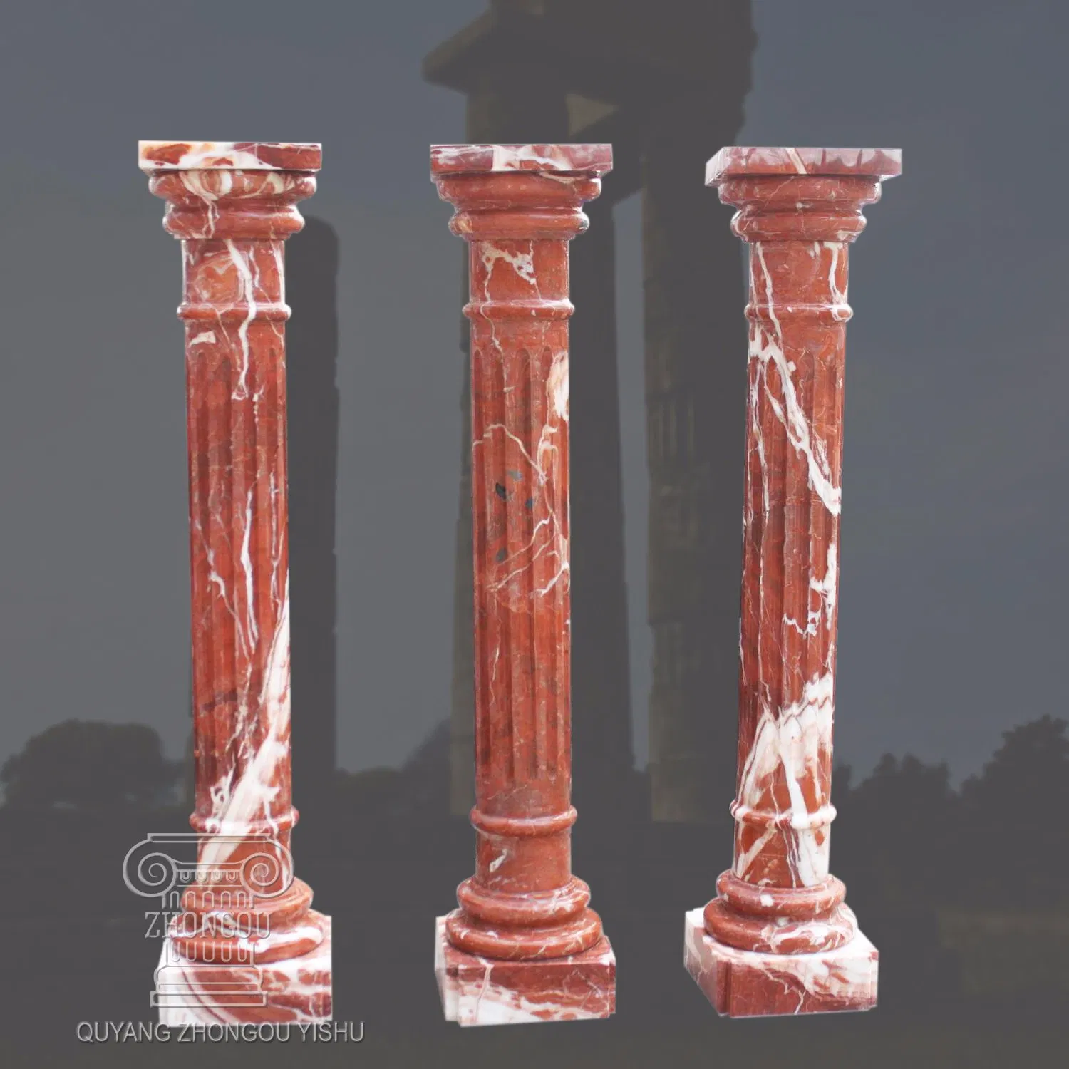 Simple Style Design Marble Column with Mashine Carving Quality
