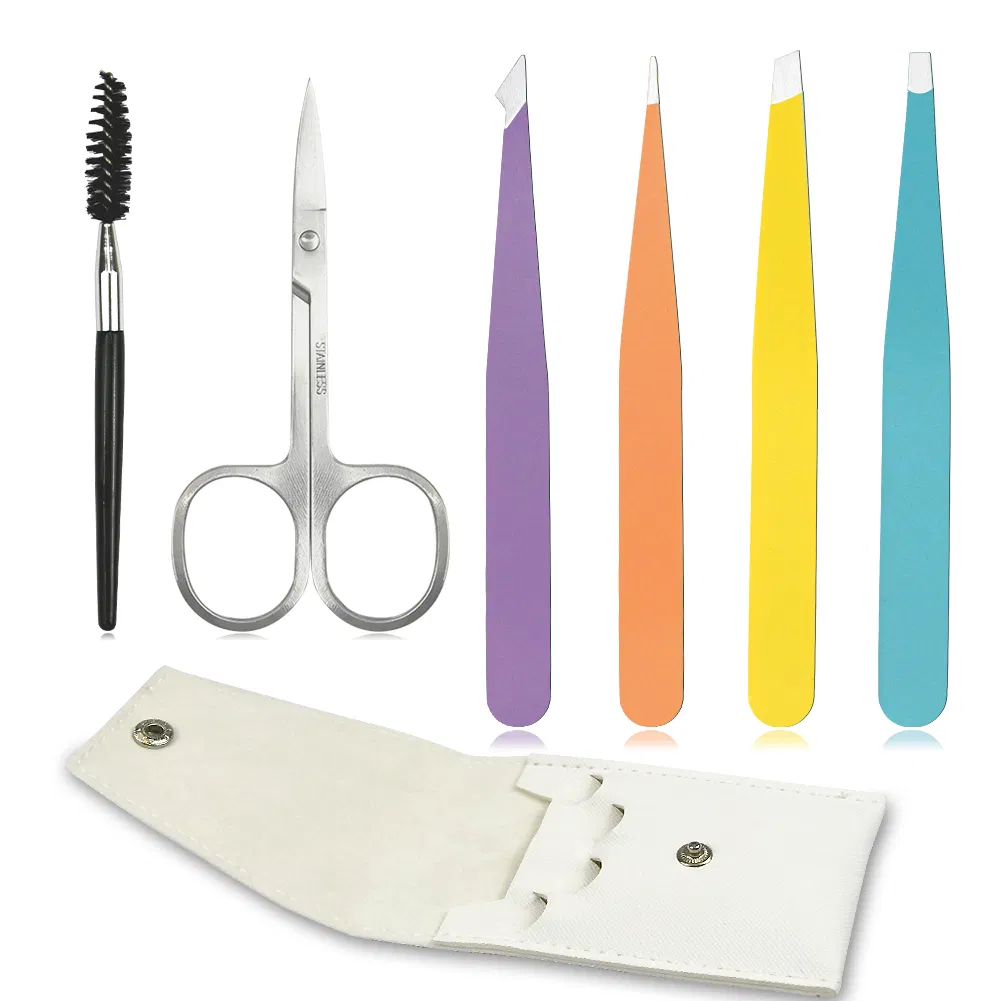 6PCS Beauty Personal Skin Care Eyelash Cosmetic Manicure Tools Set Eyebrow Tweezers Nail Art Makeup Tool