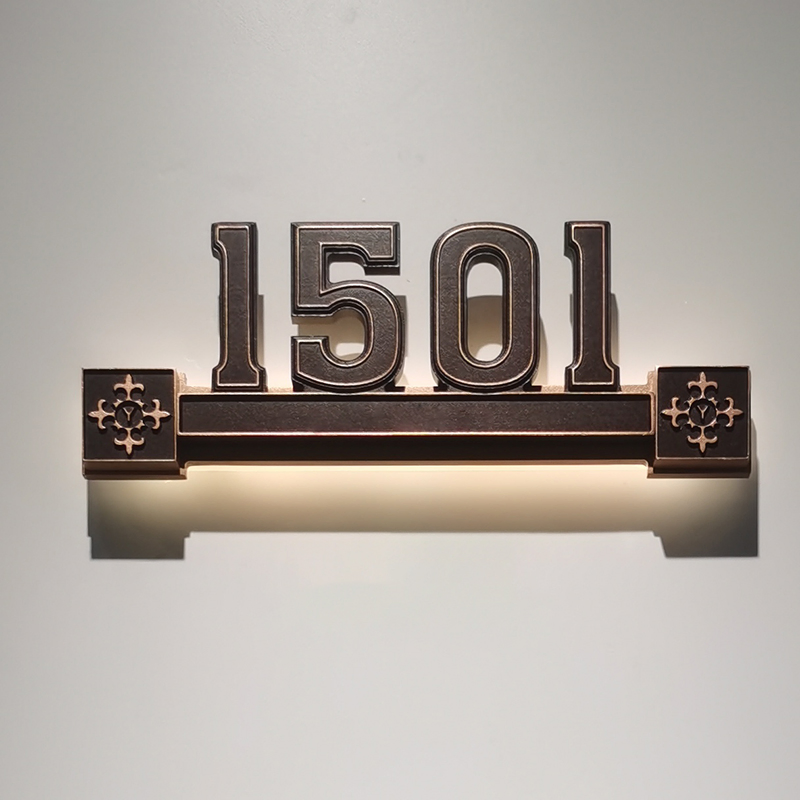Personalized Brass Custom House Number / Name Road Plaques Outdoor Acrylic Door Sign