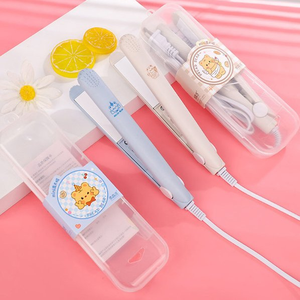 Cartoon Mini Hair Straightener Small Size, Low Power, Bang Volumizing, Gentle on Hair, Perfect for Students and Women, Straightening & Curling Tool