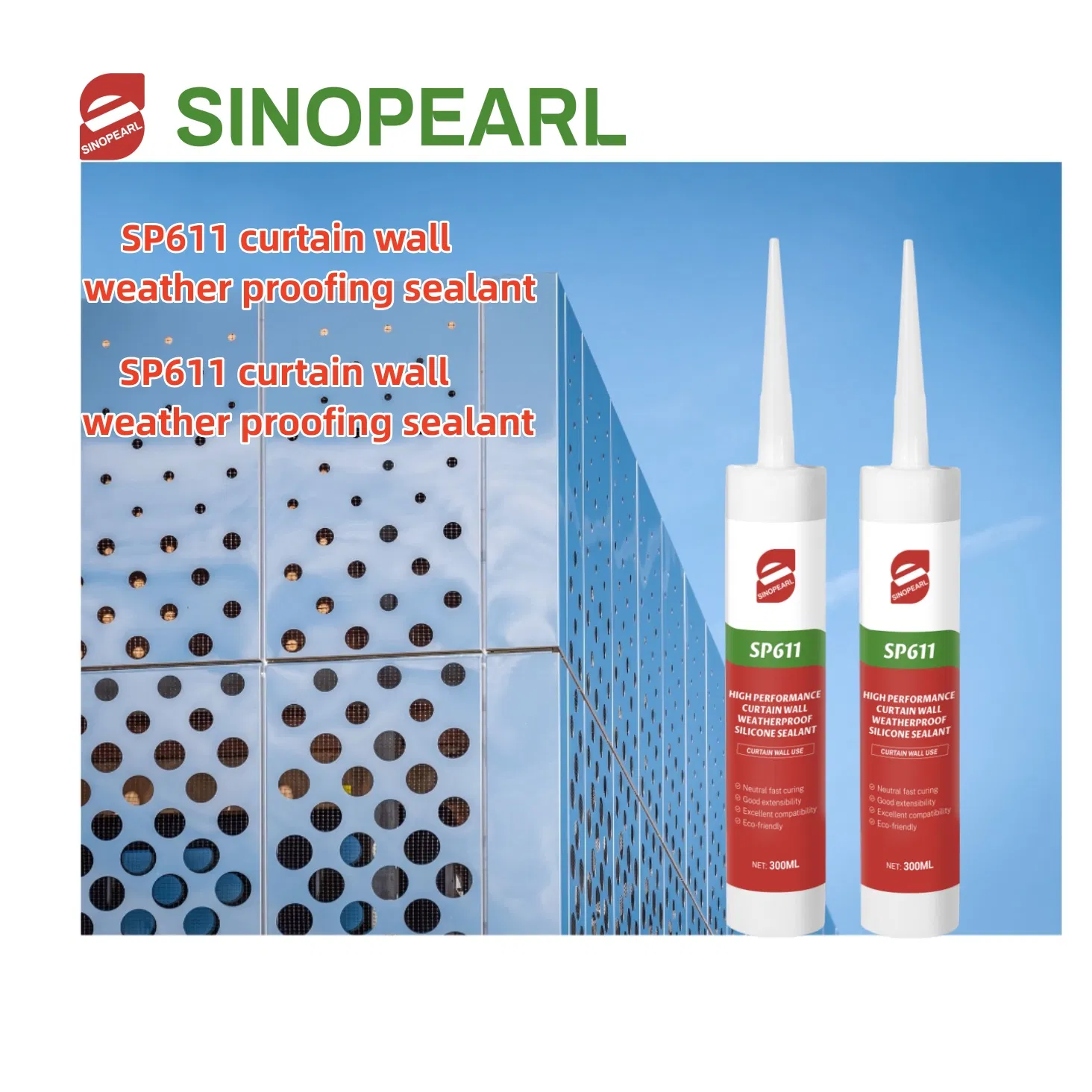 OEM Strong Bonding for Aluminum & Curtain Wall Professional Weatherproof Neutral Silicone Sealant Chine-Pearl Bond