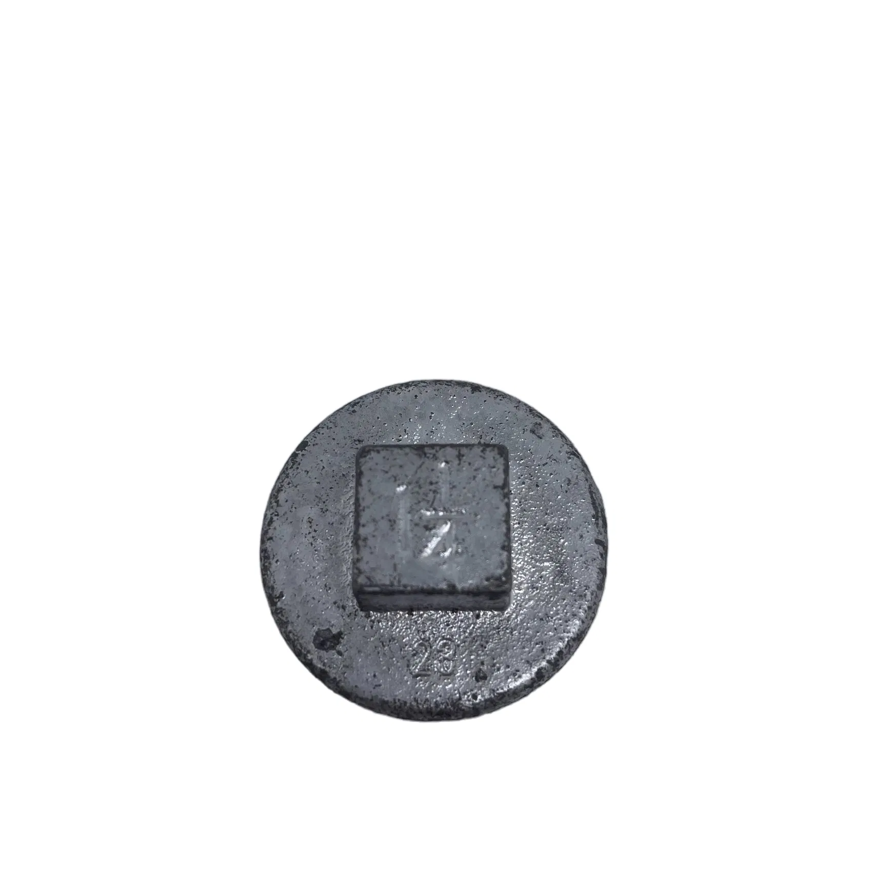 DN15 Round Edge Sliver Malleable Lron Thread Pipe Fitting Plug for Water Supply