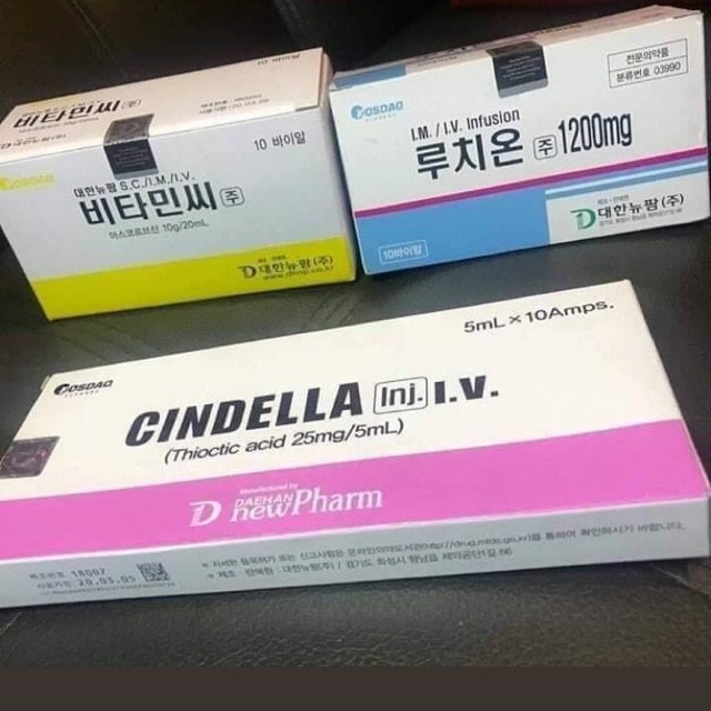 Korea High Quality Whitening Injection Glutathione Luthione1200mg Cinderella Vitamin C Serum for Skin Whitening