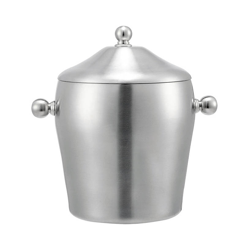 Hotel Room Stainless Steel 1.2L Brushed and Polished Ice Bucket