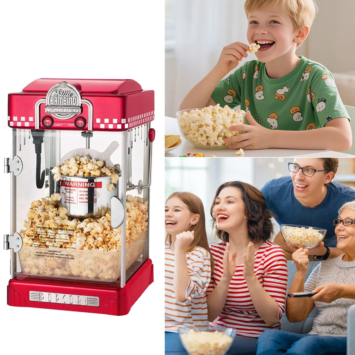 Factory Direct Sales High Output High End Red Popcorn Machine