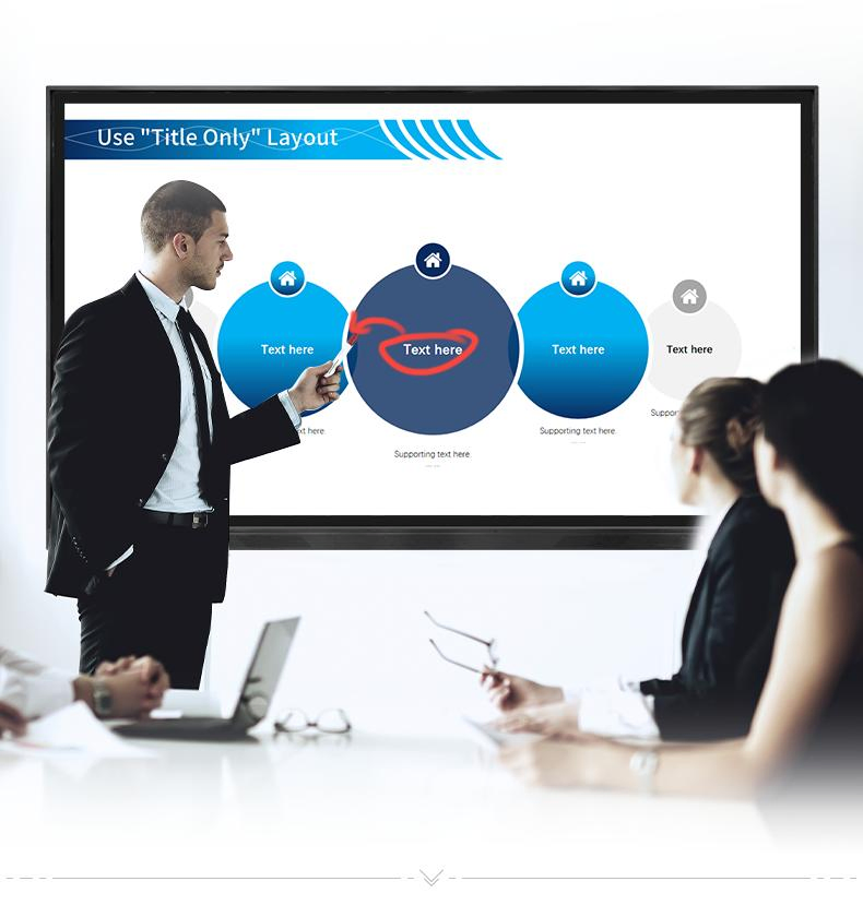 Basic Customization Wall Mounted or Portable Mobile Stand Wireless Projection Teaching Touch Screen LCD 65inch Smart Interactive Panel Board