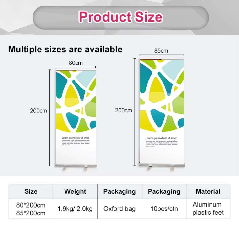 Aluminum Alloy Reinforced Advertising Display Roll up Banner