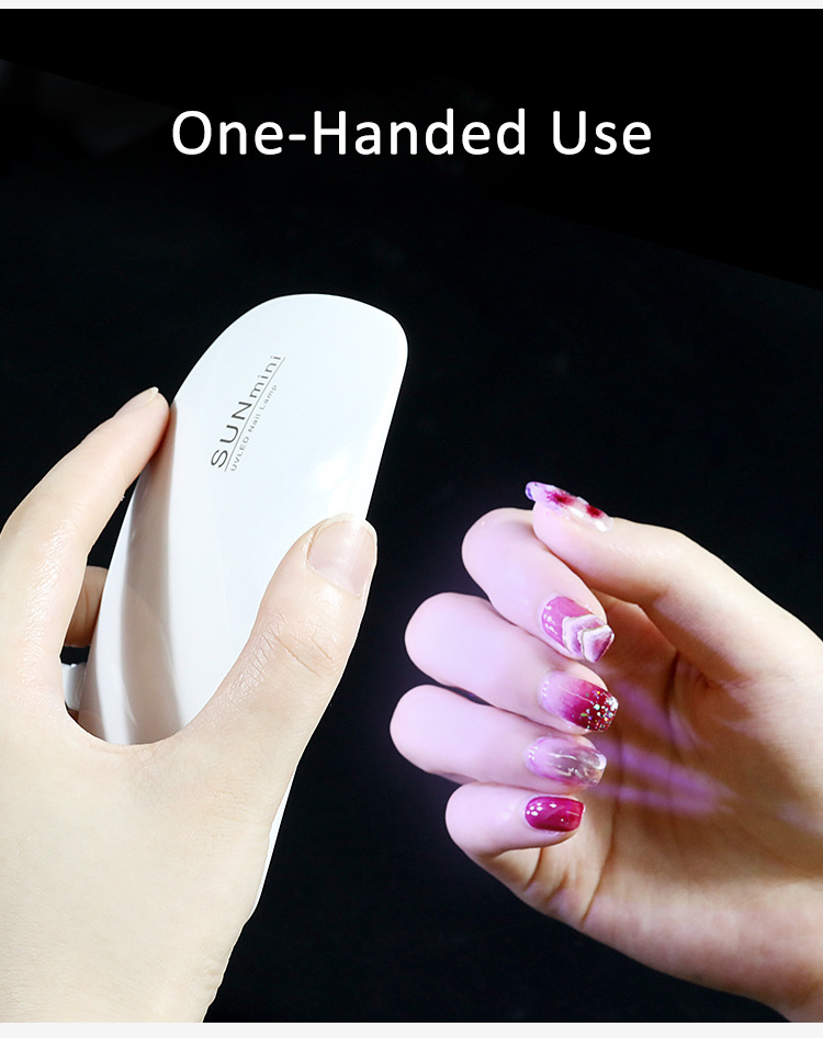Manicure Lamp Smart Mini Nail Lamp Single Finger 6W 3 LED UV Light Art Tool for Home Salon