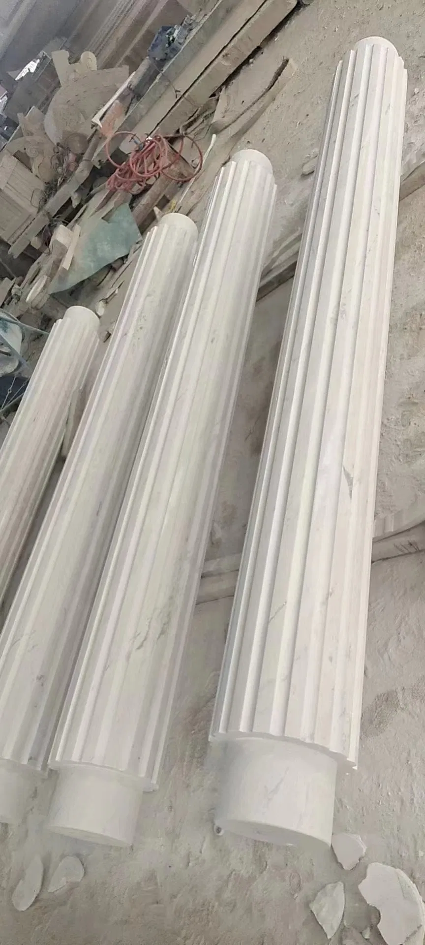 Hot Selling Engraving Natural Stone Marble Solid Pillars Column for Villa Projects