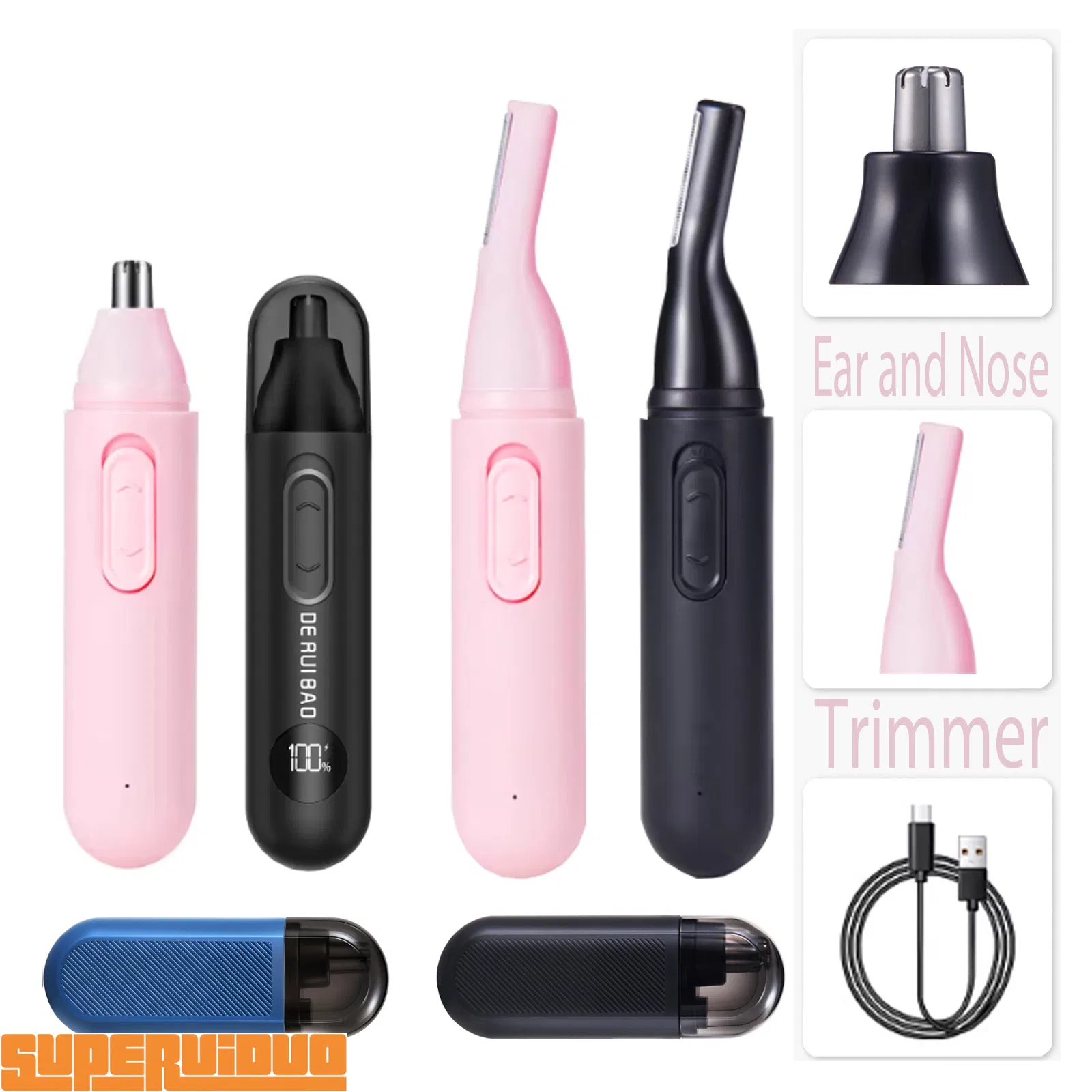 Ladies Pink Multi-Functional Facial Ear and Nose Trimmer