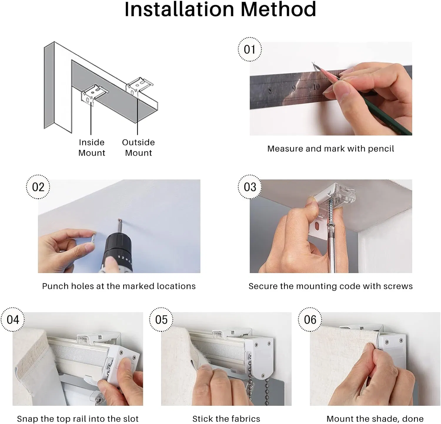 Roman Shades Blackout Smart Motorized Polyester Bamboo Curtains Reed Blind