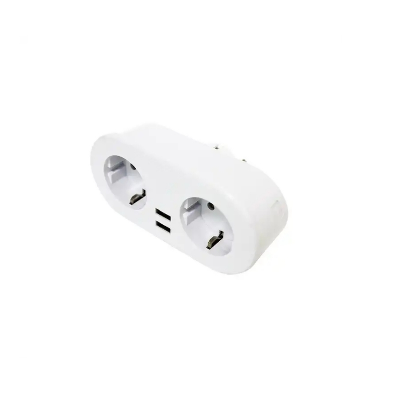 EU Standard 2 in 1 Energy Monitoring Smart Dual Socket