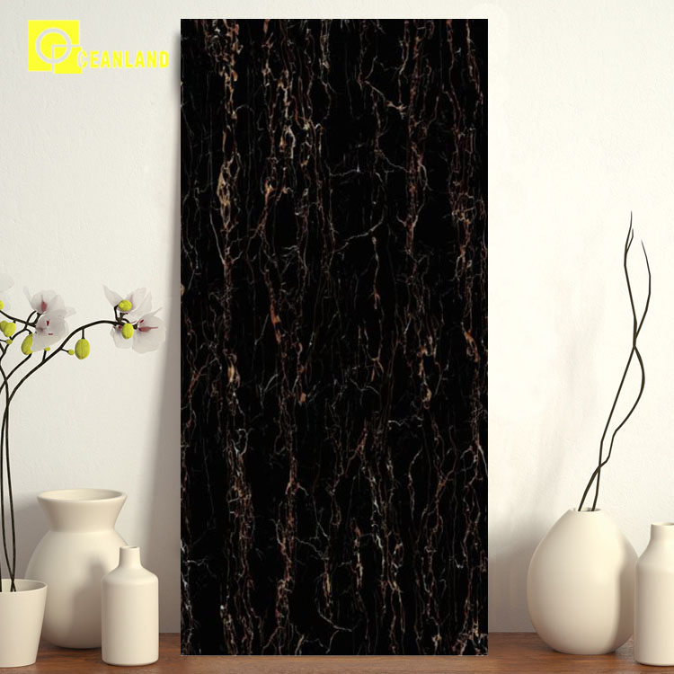 China Black Artificial Slab Sintered Stone Marble Tile Stone