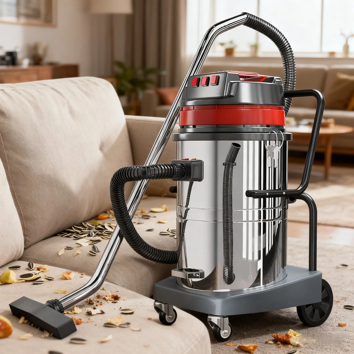 Compact 35L/70L/80L Stainless Steel Dust Collector Vacuum Cleaner for Home Use