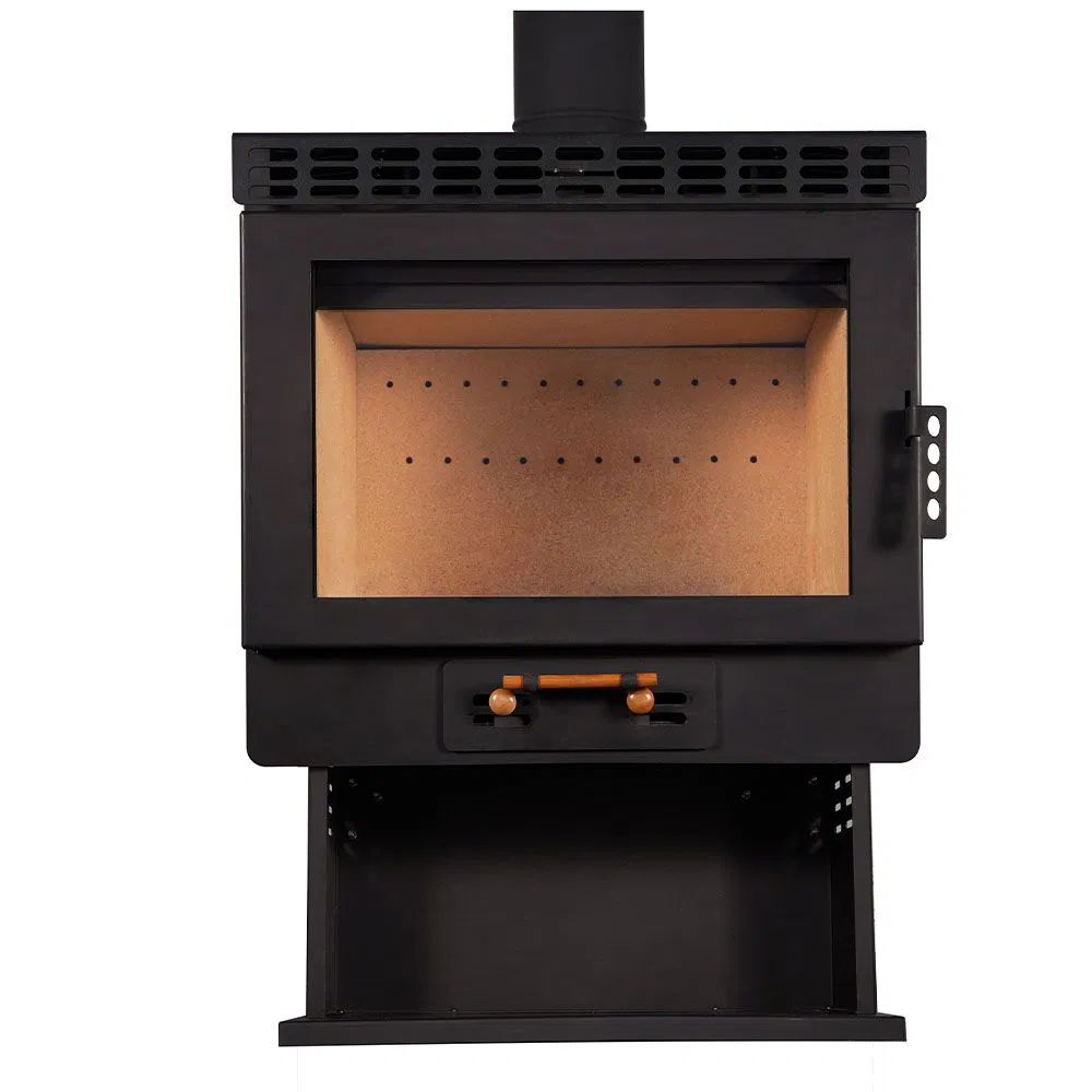 Joechan Black Item Wood Wall Mounted Bonfire Outdoor Wood-Burning Fire Pit Brasero Fireplace QC-01