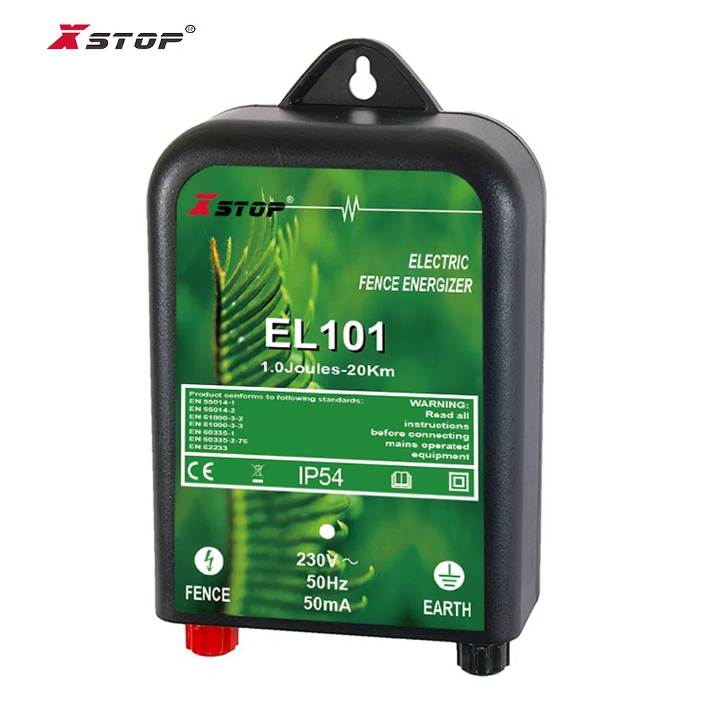 230V AC Mains Fencing Charger with Plug in Electric Fence Energizer 1.0j CE RoHS for Farm