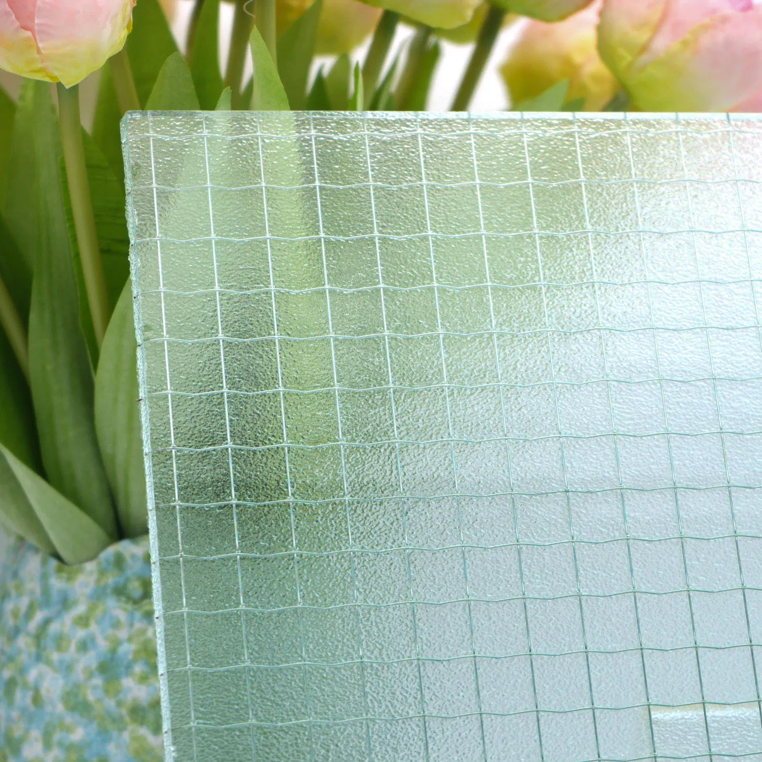 Ultra Clear/Clear Bronze Nashiji Fireproof Safety Clear Mesh Patterned Wired Glass