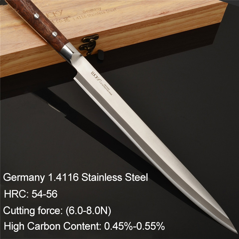 High Carbon Steel 12inch Japanese Magurokiri Sakimaru Takohiki Knife with Rosewood Handle, Sheath