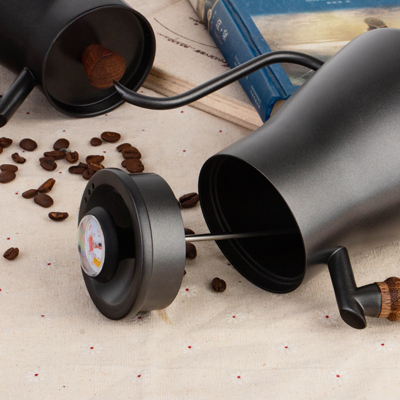 850ml Good Sale Barista Thermometer Stainless Steel Gooseneck Kettle Pour Over Coffee Tea Pot Stovetop Hand Brewer Coffeepot Swanneck Drip Kettle