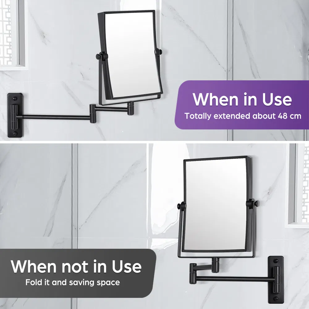 Two-Sided Arm Wall Mounted 360 Degree Vanity Mirror