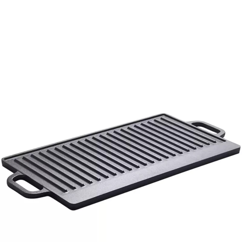 Long Life Cast Iron Griddle with Two-Sided Surface for Daily Cooking