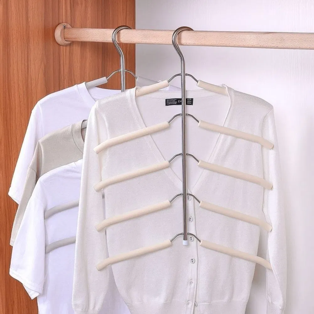5 Layer Non-Slip Clothes Rack Hanger Wardrobe Closet Wbb29901