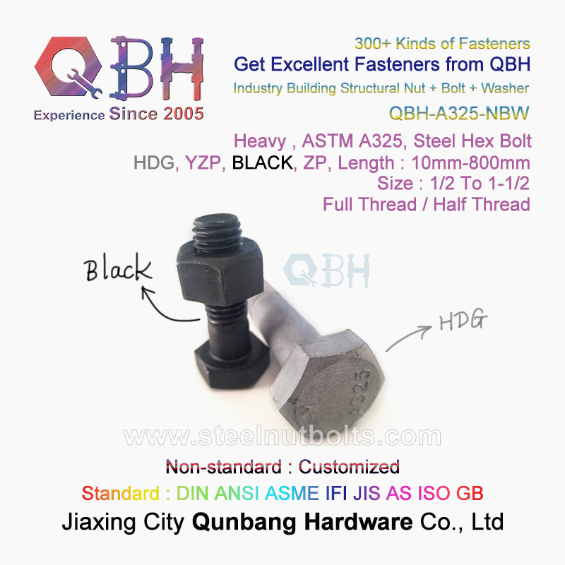 Qbh ASTM A325 A325m F3125/F3125m Industry Building Steel Structure Structural Joints Mating I-Beams Scaffolding Heavy Hexagonal Hexagon Hex Bolt and Nut