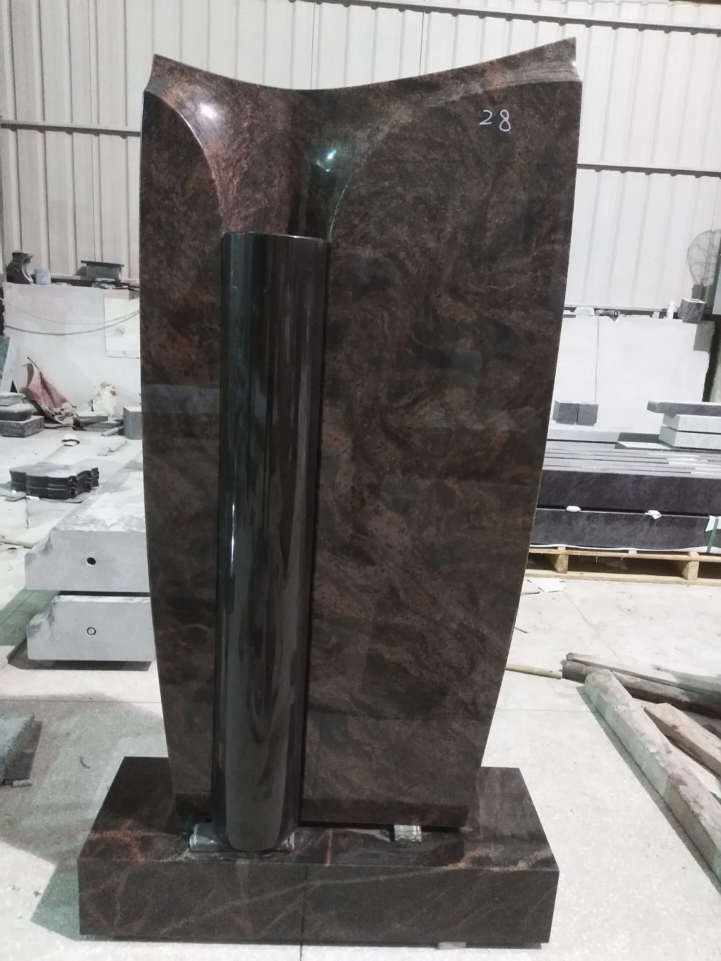 Unique Design Door Shape Germany Tombstone Granite Monument for Grave