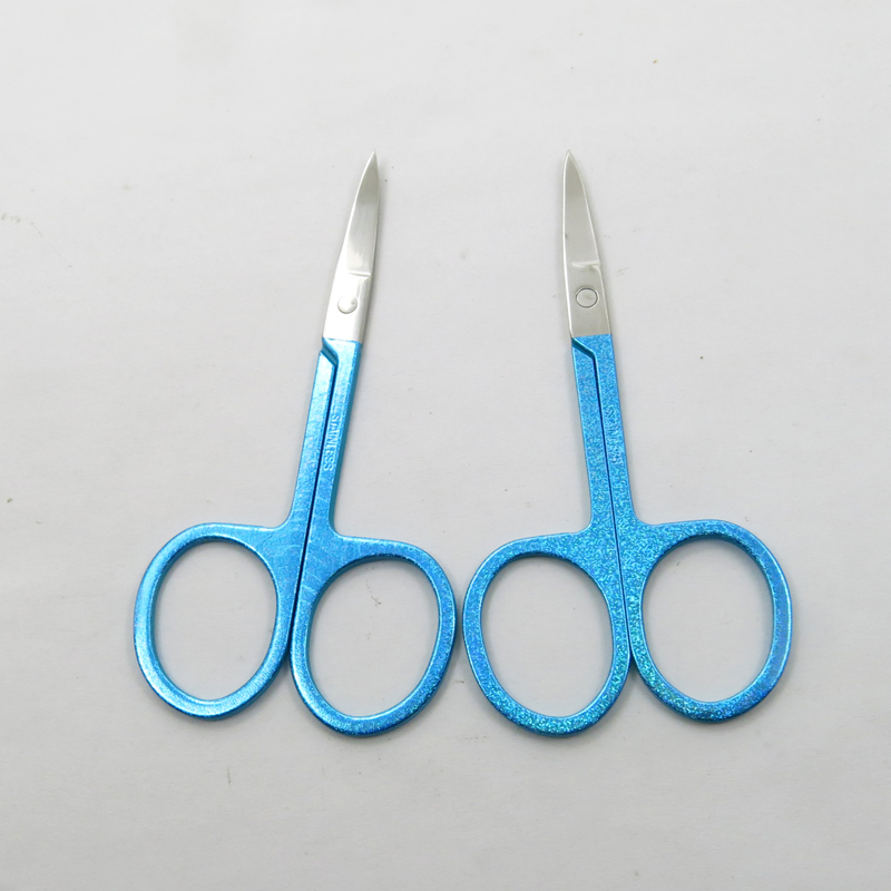 Colorful Coated with Glitter Stainless Steel Beauty Scissors Eyebrow Facial Eyebrow Eyelash Hair Beauty Makeup Beauty Accessories Tools