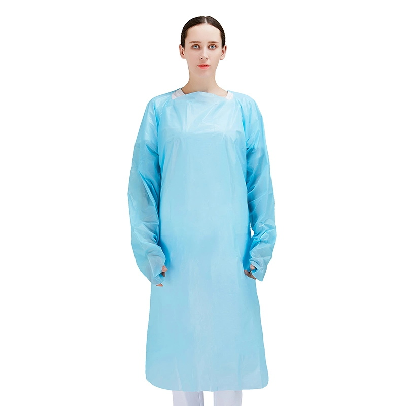 Disposable Personal Cleaning Plastic/Biodegradable Eco Plastic PE Coated Apron with Ties Embossed Surface
