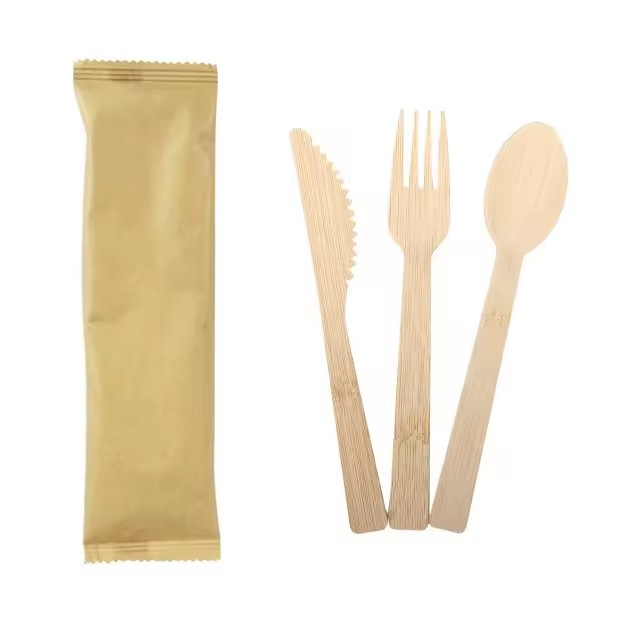 Disposable Suspension Plastic Bamboo Mini Wooden MTB Knife Spoon Fork