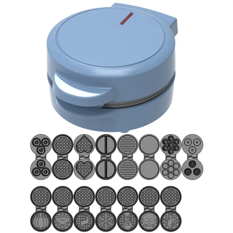Custom Nonstick Surface 5 Inch Snowflake Heart Shape Waffle Iron Household Multiple Cartoon Electric Mini Waffle Maker for Kids