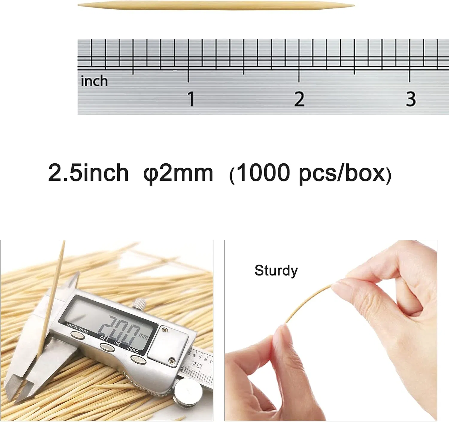 Bamboo Toothpicks with Individual OPP Packaging