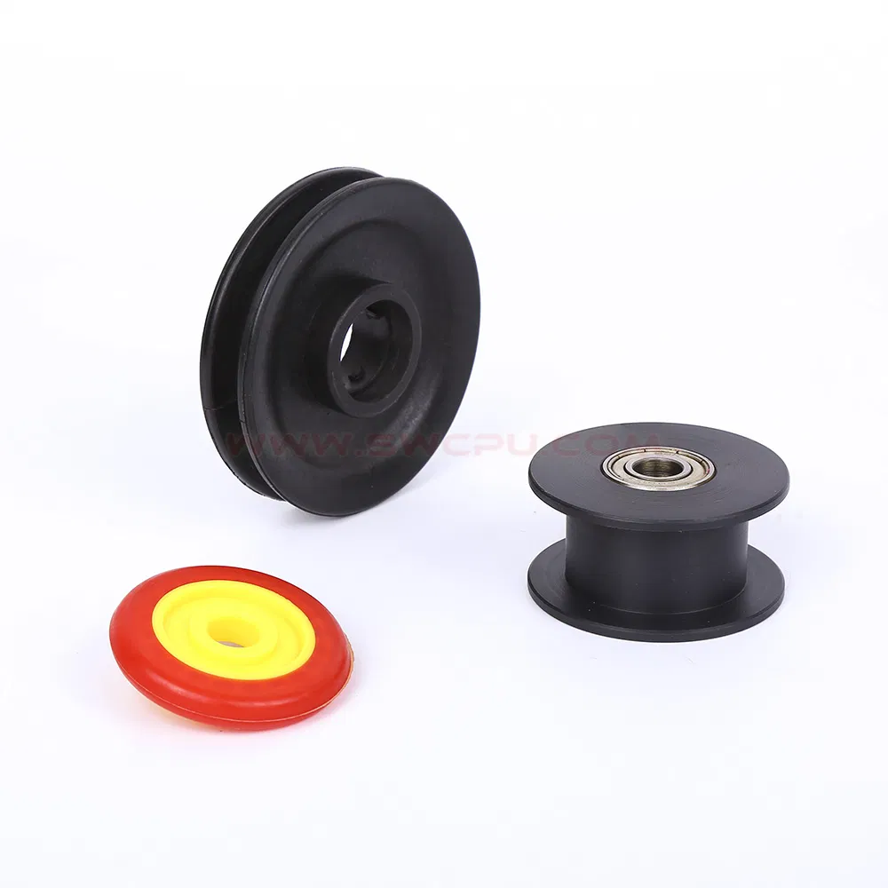 Customized Transparant PU/Plastic Industry Caster Wheel with Belt Pulley