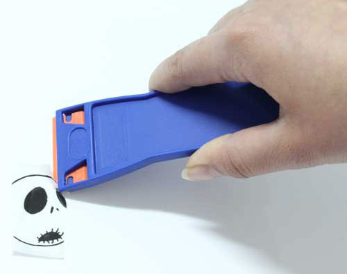 Long Cleaning Scraper Plastic Razor Scraper W/Double-Edged Plastic Blades