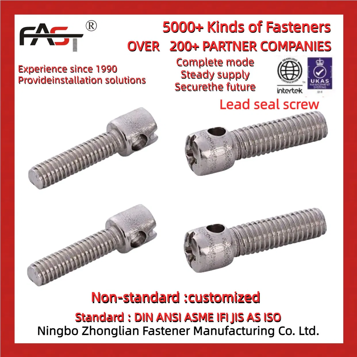 Premium Quality Lead Seal Screws - Rust & Corrosion-Resistant