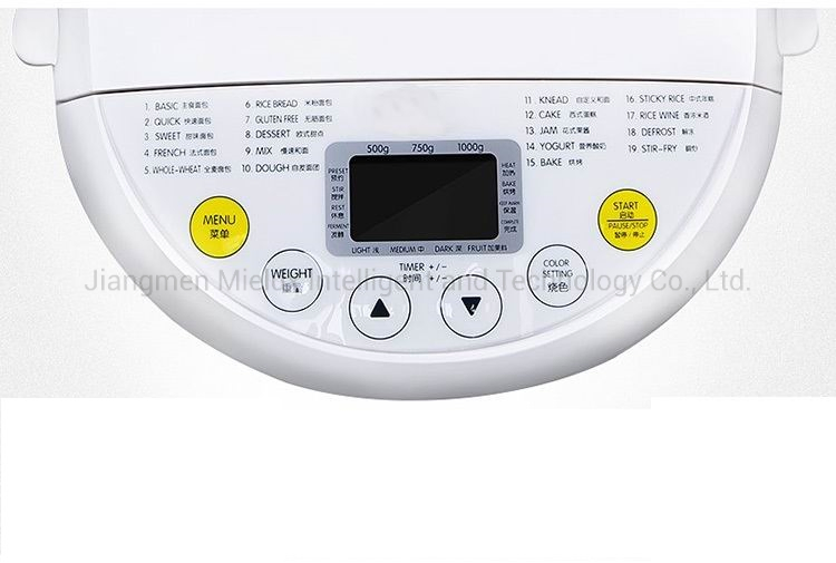 PP Housing Household Bread Maker with PP Panel & Viewing Window on The Lid
