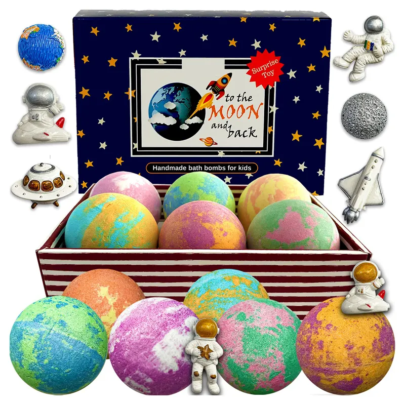 Colorful Bath Bomb Surprise with Hidden Toy Inside for Kids Fun Bath Bombs
