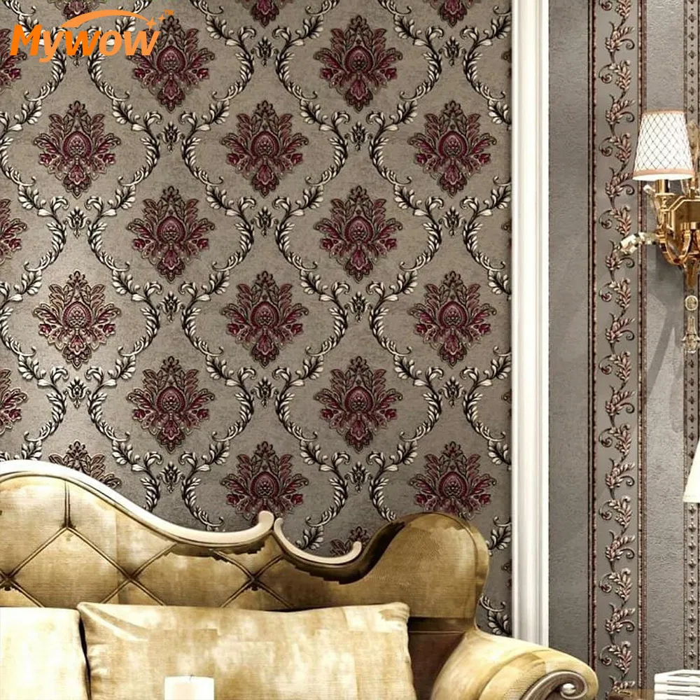 Guangzhou Factory Price Damask Design Wallpaper HD Wall Paper