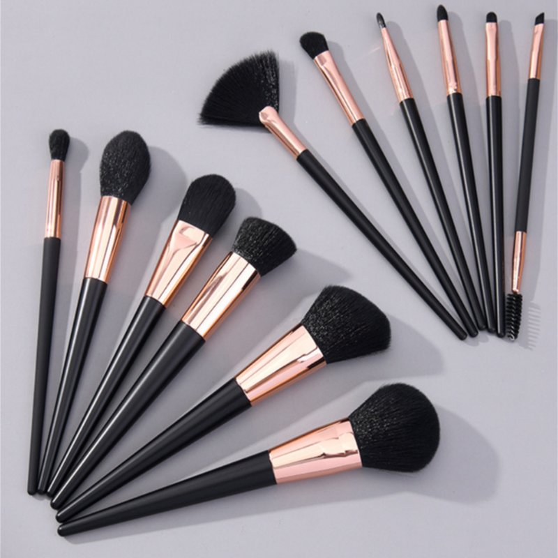 Classical 12PCS Black Makeup Brush Women Soft Cosmetic Kit Makeup Brush Sets Tools
